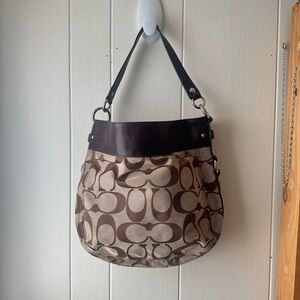 COACH Brown Logo NorthSouth Single Strap Leather Women’s Tote Bag